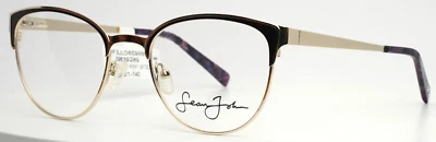 SEAN JOHN SJLO6009 513 Eggplant Gold Womens Cat Eye Eyeglasses 54-21-140 B:44 - Image 1 of 4