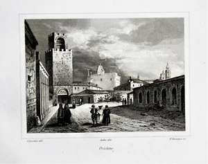 1834=VEDUTA ANIMATA DI ORISTANO ..SARDEGNA...AUDOT.Acciaio.ETNA - Foto 1 di 1