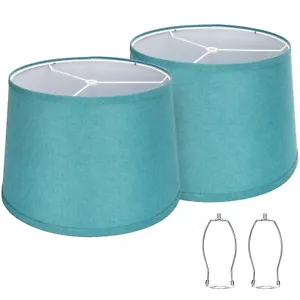 Lampshades Set of 2, Blue Lamp shades for Table Lamps, Floor Lamps, 11.6" Top... - Picture 1 of 7