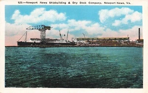 Postal de muelle seco construcción naval de Virginia LP62 Newport News - Imagen 1 de 2
