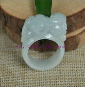 100% Natural A Emerald Jade Pendant~Ring Brave troops （貔貅戒指）AAA - Picture 1 of 3