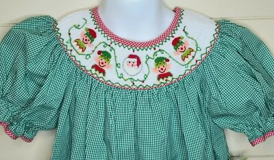 NUEVO Vestido Boutique SuCre' Le' Za Me Calado Santa Elfos Elfo Navidad Obispo 4 Foto 1 de 2