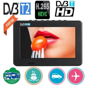 7'' Portable Mini Tv Support DVB-T2 H265/Hevc/10Bit DVB-T/H264 Dolby Ac3 - Picture 1 of 7
