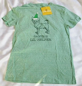 For The Love Of Paws Santa's Lil' Helper Holiday dog T Shirt unsex size M NWT - Picture 1 of 3