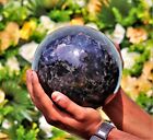 185MM Flashy Blue Larvikite Ball Gemstone Chakra Energy Crystal Healing Sphere