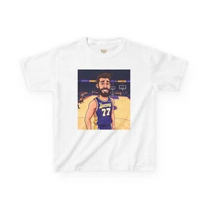 Luka Doncic #77 Youth Shirt - L.A Lakers - NBA Basketball Jersey Graphic Tee - Picture 1 of 57