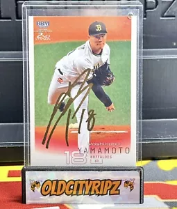 YOSHINOBU YAMAMOTO 2022 BBM 2ND VERSION GOLD FOIL /100 SSP DODGERS - Picture 1 of 2