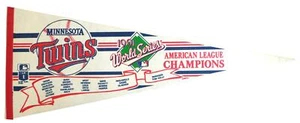1991 Minnesota Twins World Series Baseball 30x12 Felt Pennant - Picture 1 of 1