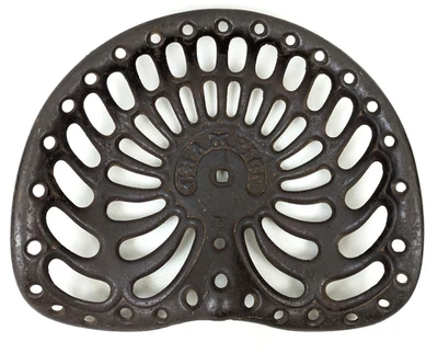 Vintage CHAMPION Cast Iron Tractor Seat Implement Farmhouse Old Garden Seating - Image 1 of 4