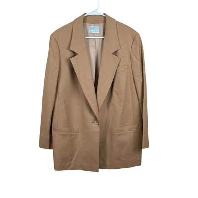 Pendleton Blazer Women 22W Camel Brown Virgin Wool Single Breasted Coat EUC - Image 1 of 4