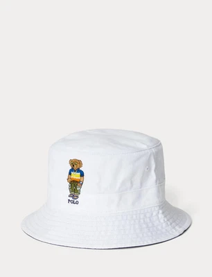 New Polo Ralph Lauren Men’s Size L/XL WHITE Polo Bear Bucket Hat NWT - Image 1 of 2