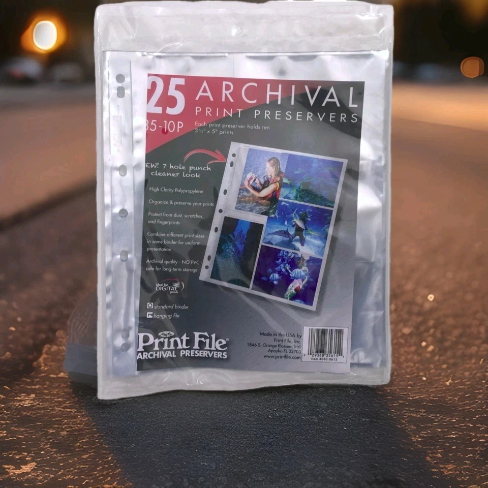 25 Heavyweight PRINT FILE 3.5 x 5" Archival Photo Storage Preservers 35-10P NIP - Image 1 of 1