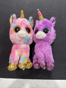 Ty Beanie Boos FANTASIA Unicorn pastel multi-colors plush 6" - Picture 1 of 2