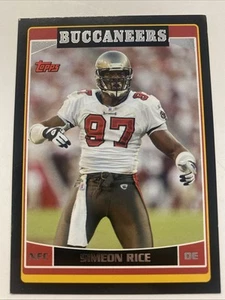 2006 Topps Simeon Rice Black /51 Tampa Bay Buccaneers E802 - Picture 1 of 3