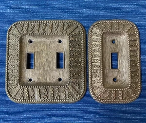 Pair VTG American Tack and Hardware Co 1968 Light Switch Plate Cover & Double - Picture 1 of 2
