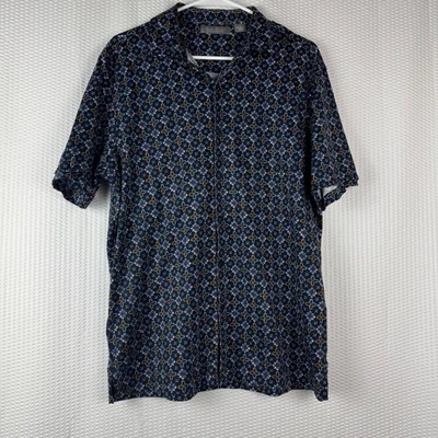 Daniel Cremieux Signature  Men's L Blue Print Short Sleeve ButtonUp Shirt - Image 1 of 4