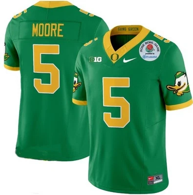 Dante Moore Oregon Ducks 2025 Rose Bowl CFP Playoff Jersey Green + White NEW - Image 1 of 3