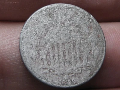 1876 Shield Nickel 5 Cent Piece- Low Mintage Date - Image 1 of 3