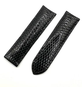 New Genuine Cartier 17x16 Black Lizard Leather Watch Band Strap KD521144 - Picture 1 of 6