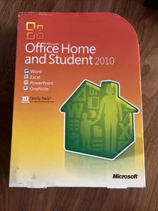 Microsoft Office 2010 Home and Student Family Pack Licensed For 3 PCs with Key - Photo 1/3