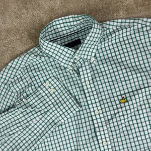 Masters Mens shirt XL plaid green white Button Clubhouse Collection - Picture 1 of 11