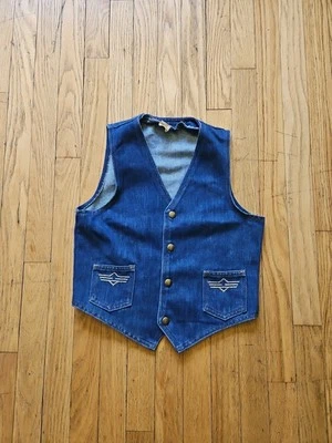 Chaleco Vaquero Bordado Sears Años 70 Perma Prest Niños Talla L Ver Medidas  Foto 1 de 4