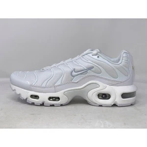 Nike Air Max Plus White Sneakers, Size 5.5Y / 7W BNIB CW7044-100 - Picture 1 of 8