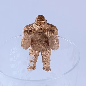 Golden Gorilla Figure, Glass Accessory From Japan - Picture 1 of 7