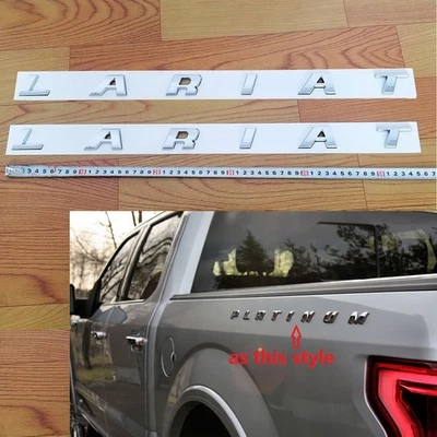 2x OEM Lariat Emblem Letters Badges F250 F350 lariat Chrome F150 - Image 1 of 4