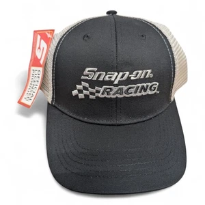 Snap-On Racing Black Gray Snapback Trucker Hat New - Picture 1 of 6