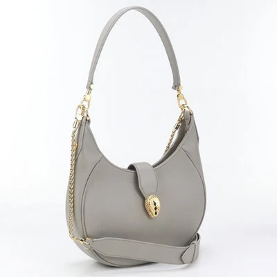 Bolso de Mano BVLGARI 2WAY Serpenti Elipse Cuero Gris Mujer Foto 1 de 4