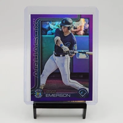 2025 Topps Pro Debut Colt Emerson PURPLE FOIL /299 #PD-33 EVERETT AQUASOX - Image 1 of 3