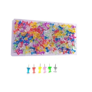 200pcs Push Pins,Clear Multiple Colors Push Pins, Bulletin Board Thumb Tacks ... - Picture 1 of 1