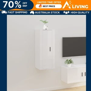 Wall Mounted TV Cabinet High Gloss White 40x34.5x100 cm Modern Storage Uni 16682 - Picture 1 of 11