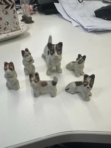 6 Miniature Ceramic Dogs - Picture 1 of 3