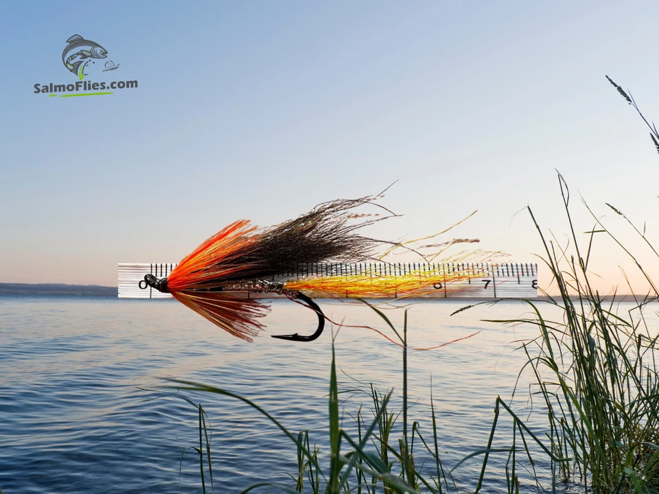 🎣 3er Set: NEU Lachsfliegen - Ally's Shrimp Cascade | Haken #2 👑 - Bild 1 von 1