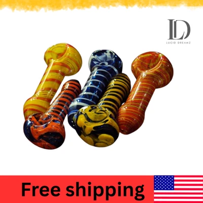 LUCID DREAMZ 5-Pack Inside Out Hand Pipes 2.5″ Assorted Colors High Quality Glass