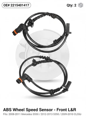 Sensor ABS para Mercedes S350 S550 CL550 2008-2013 2215401417 delantero diestro y derecho Foto 1 de 4