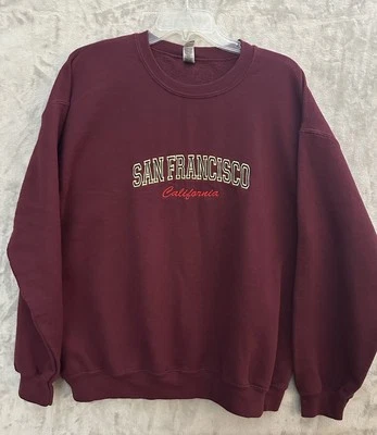 旧金山运动衫尺寸 L Gildan 重混勃艮第加州 — 第 1/4 张图片