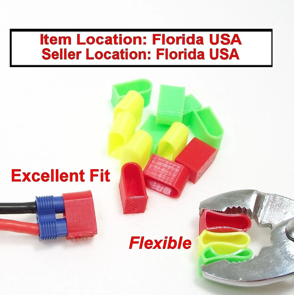 EC5 RC Battery Connector Cap Cover GREEN, RED, YELLOW, Lots of 12 each - Image 1 of 1