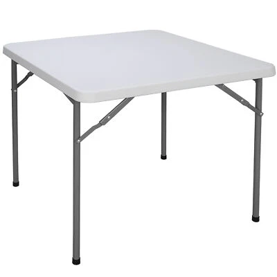 3ft Portable Plastic Folding Table Square Card Table Indoor Outdoor Dining Party - Image 1 of 4