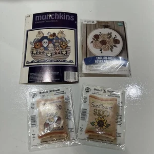 Vintage Needle Work Lot Counted Cross Stitch & Embroidery Sachet Noah's Ark Rose - Picture 1 of 14