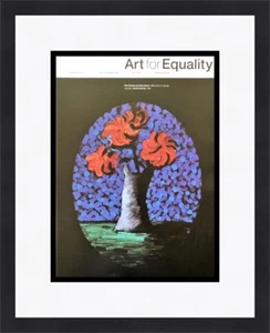 David Hockney "Rote Blumen und blaue Flecken" individueller gerahmter Galeriedruck  - Bild 1 von 1