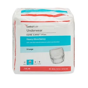 Covidien Sure Care Plus 1625 Adult Disposable Pull Up Underwear Diapers XL 56 Ct - Picture 1 of 8