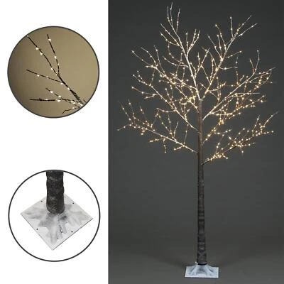 Frosted Twig Christmas Tree LED Illuminated Warm White Pre-Lit 180cm Garden Home - Image 1 of 4