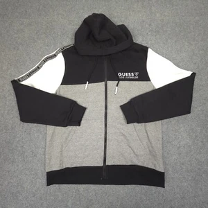 Guess Jumper Mens MEDIUM Grey Long Sleeve cotton hoodie Winter zip Size M - Picture 1 of 10