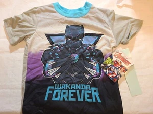 Boys' Marvel Black Panther 2pc Short Sleeve Top and Shorts Pajama Set - Gray XS - Picture 1 of 4