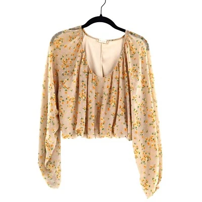 Top corto Altar'd State para mujer M beige campesino vintage festival brunch Foto 1 de 4