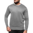 Mens Crew Neck Jumper Plain Long Sleeve Knitwear Sweater Pullover Classic Top