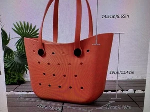 Casual Style Solid Color EVA Beach Tote Bag With Holes And Smooth Opening, Large - Picture 1 of 10